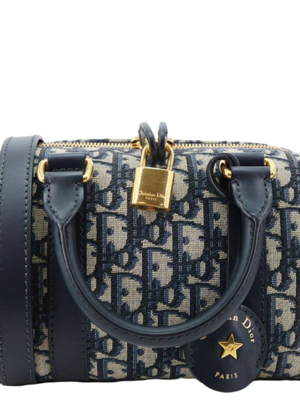 Christian Dior Groove 20 Oblique Jacquard Canvas Crossbody Bag Navy Blue